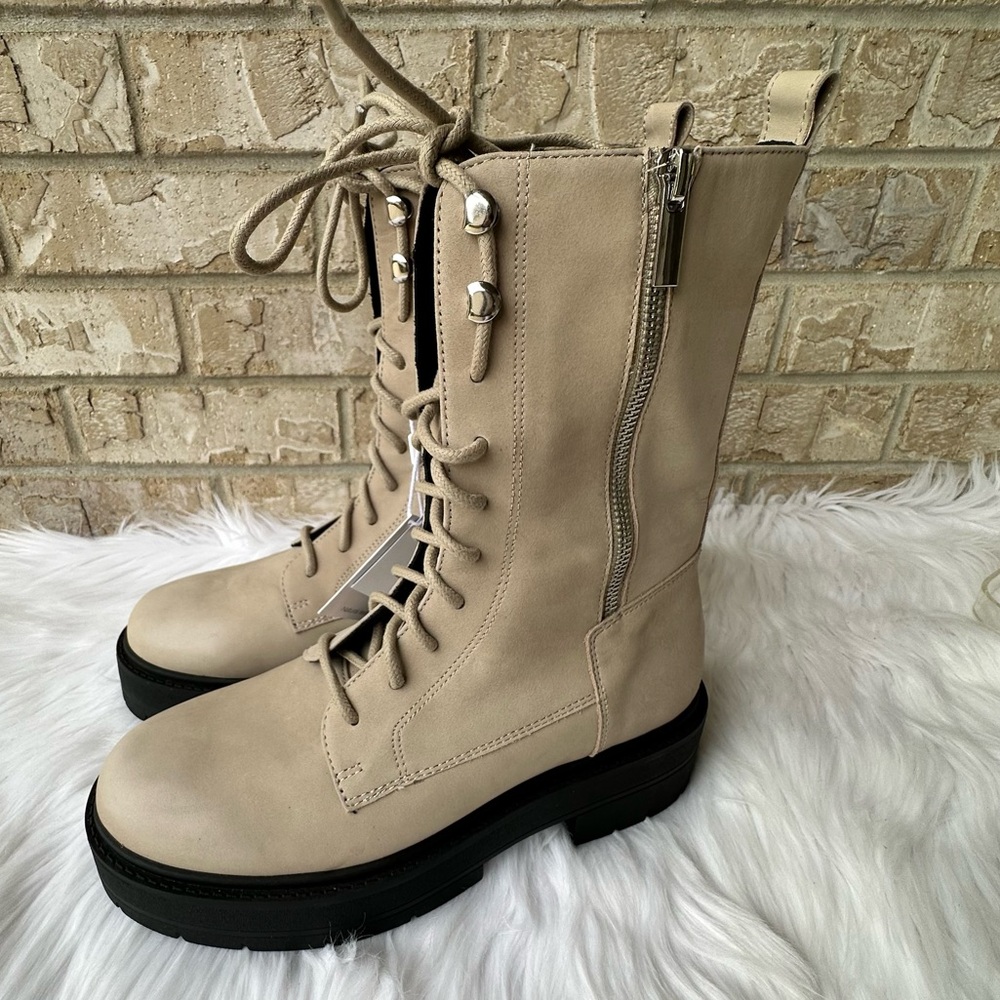 Geox SPHERICA Combat Boots Sand Color Size 8 🌸